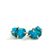 Load image into Gallery viewer, Raw Chrysocolla Studs
