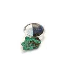 Load image into Gallery viewer, Pyrite In Onyx Bezel Ring