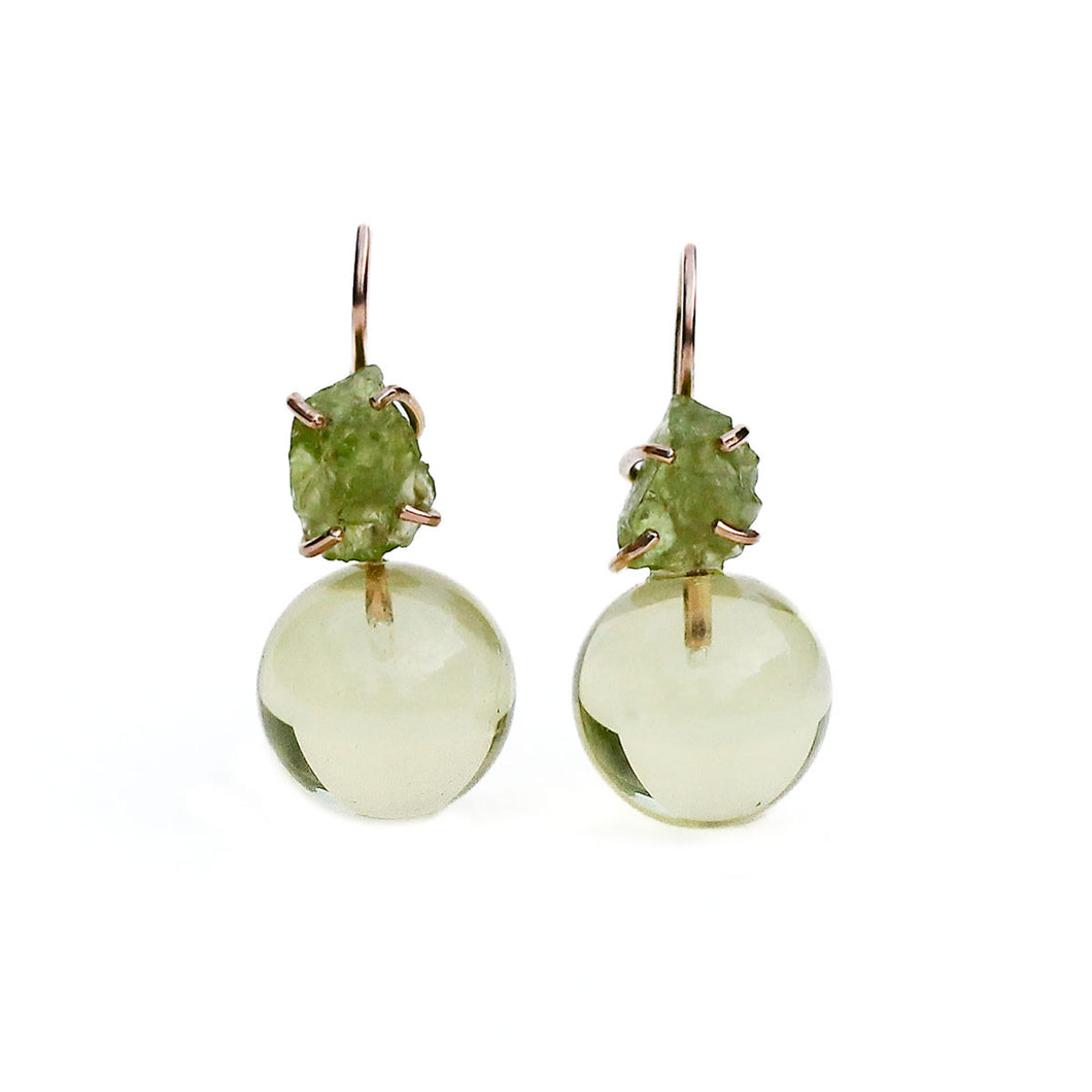 Lemon Quartz Plumb Earrings