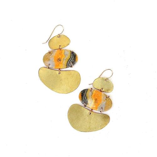 Bumblebee Jasper Puddle Earrings
