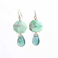 Load image into Gallery viewer, Chrysoprase and Fluorite Lolli Earrings