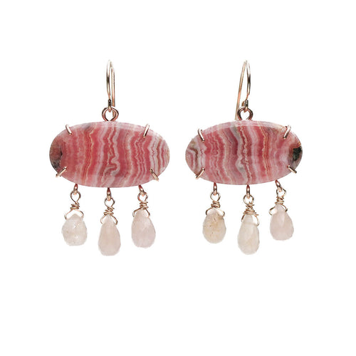 Rhodochrosite Maraca Earrings Alana Douvros Jewelry