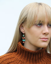 Load image into Gallery viewer, Vanadinite and Turquoise Tier Earrings