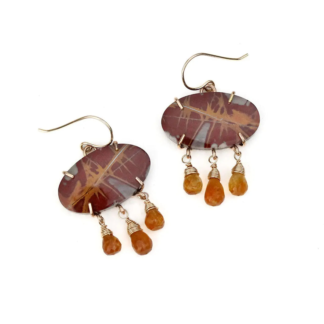 Noreena Jasper Maraca Earrings Alana Douvros Jewelry