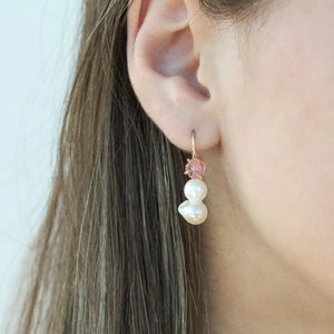 Akoya Twin Pearls with Tourmaline Flowers Alana Douvros Jewelry