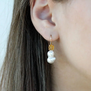 Akoya Twin Pearls with Tourmaline Flowers Alana Douvros Jewelry