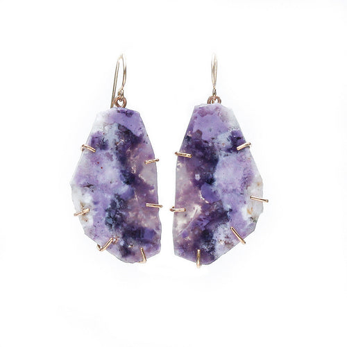 Opalized Fluorite Windowpane Earrings Alana Douvros Jewelry