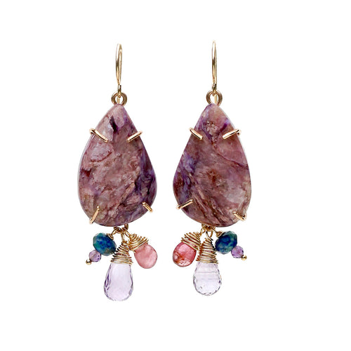 Charoite Carnival Earrings Alana Douvros Jewelry