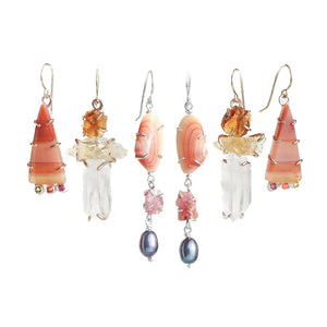 Carnelian Rainbow Sapphire Earrings Alana Douvros Jewelry