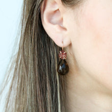 Load image into Gallery viewer, Garnet and Smoky Quartz Plumb Earrings Alana Douvros Jewelry