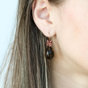 Garnet and Smoky Quartz Plumb Earrings Alana Douvros Jewelry