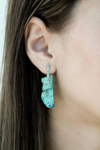 Sapphire Studded Chrysocolla Slice Earrings Alana Douvros Jewelry