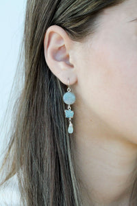Labradorite and Aquamarine Tier Earrings Alana Douvros Jewelry