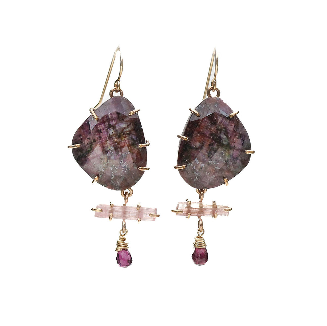 Merlot Sapphire Tier Earrings Alana Douvros Jewelry
