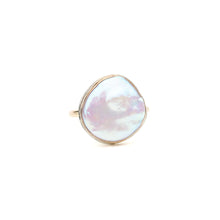 Load image into Gallery viewer, Semi Baroque White Freshwater Pearl Bezel Ring Alana Douvros Jewelry