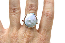Load image into Gallery viewer, Semi Baroque Grey Freshwater Pearl Bezel Ring Alana Douvros Jewelry
