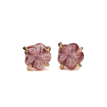 Load image into Gallery viewer, Carved Tourmaline Flower Studs Alana Douvros Jewelry