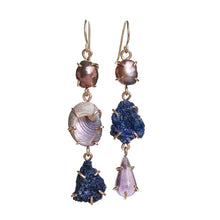 Load image into Gallery viewer, Azurite Druzy Tier Earrings Alana Douvros Jewelry