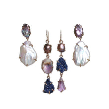 Load image into Gallery viewer, Azurite Druzy Tier Earrings Alana Douvros Jewelry