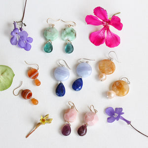 Peruvian Opal and Fluorite Lolli Earrings