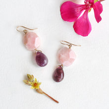 Load image into Gallery viewer, Peruvian Opal and Fluorite Lolli Earrings