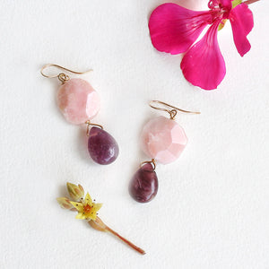 Peruvian Opal and Fluorite Lolli Earrings