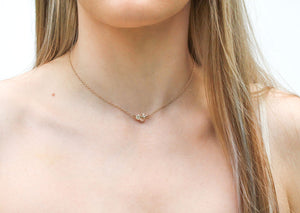 Opal and Herkimer Diamond Pebble Necklace