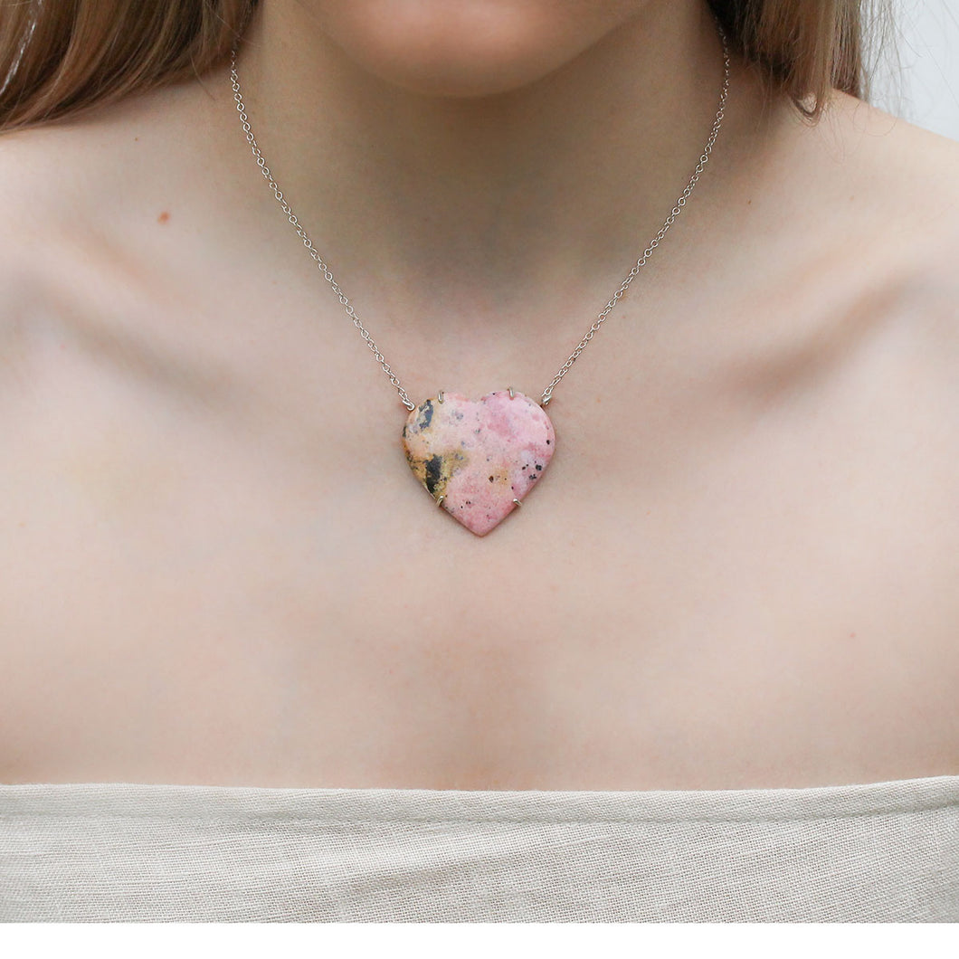 Rhodochrosite Heart Necklace