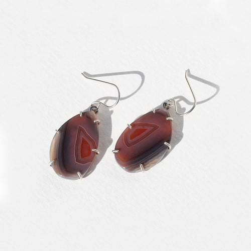 Botswana Agate Windowpane Earrings Alana Douvros Jewelry