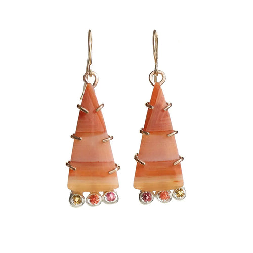 Carnelian Rainbow Sapphire Earrings Alana Douvros Jewelry
