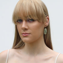 Load image into Gallery viewer, Prehnite Windowpane Earrings