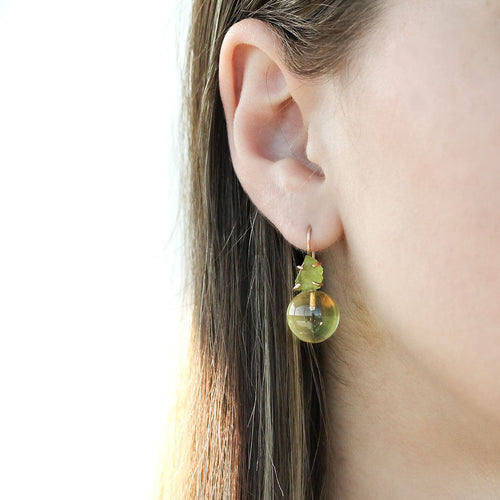 Lemon Quartz Plumb Earrings Alana Douvros Jewelry