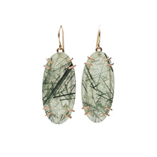 Load image into Gallery viewer, Prehnite Windowpane Earrings