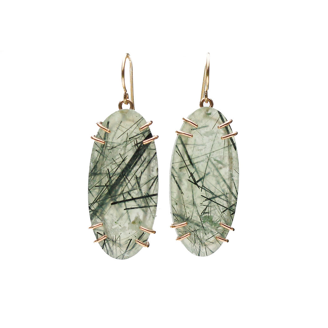 Prehnite Windowpane Earrings