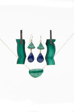 Load image into Gallery viewer, Malachite and Lapis Lazuli Earrings