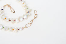 Load image into Gallery viewer, Rainbow Gemstone Houndstooth Freshwater Pearl Necklace Alana Douvros Jewelry