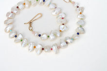 Load image into Gallery viewer, Rainbow Gemstone Houndstooth Freshwater Pearl Necklace Alana Douvros Jewelry