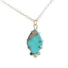 Load image into Gallery viewer, Nevada Turquoise Pendant with Tourmaline Alana Douvros Jewelry