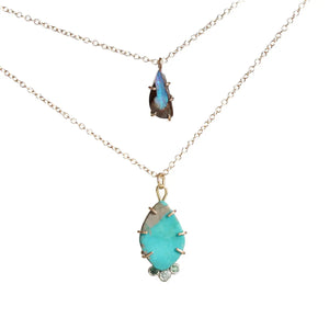 Nevada Turquoise Pendant with Tourmaline Alana Douvros Jewelry