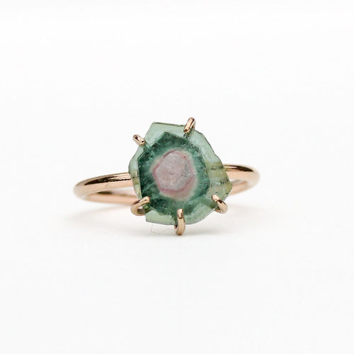Watermelon Tourmaline Windowpane Ring Alana Douvros Jewelry