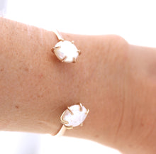 Load image into Gallery viewer, White Pearl Double Cuff Bracelet