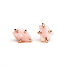 Load image into Gallery viewer, Raw Pink Peruvian Opal Studs