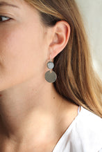 Load image into Gallery viewer, Labradorite Dot Earrings