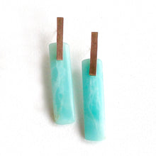 Load image into Gallery viewer, Amazonite Rectangle Bar Studs
