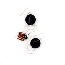 Load image into Gallery viewer, Black Agate Orbit Earrings