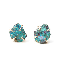 Load image into Gallery viewer, Raw Peacock Pyrite Studs