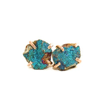 Load image into Gallery viewer, Raw Peacock Pyrite Studs