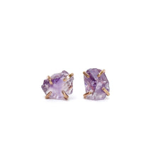 Load image into Gallery viewer, Raw Amethyst Studs