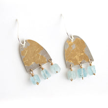 Load image into Gallery viewer, Mixed Metal Aquamarine Earrings