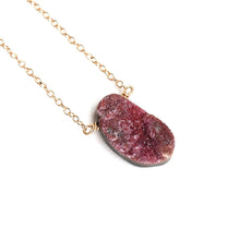 Load image into Gallery viewer, Cobalto Pink Calcite Druzy Necklace